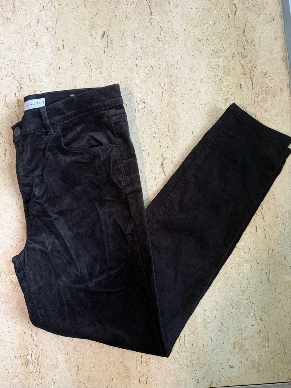 Loft Black Velveteen Pants Women’s Size 8